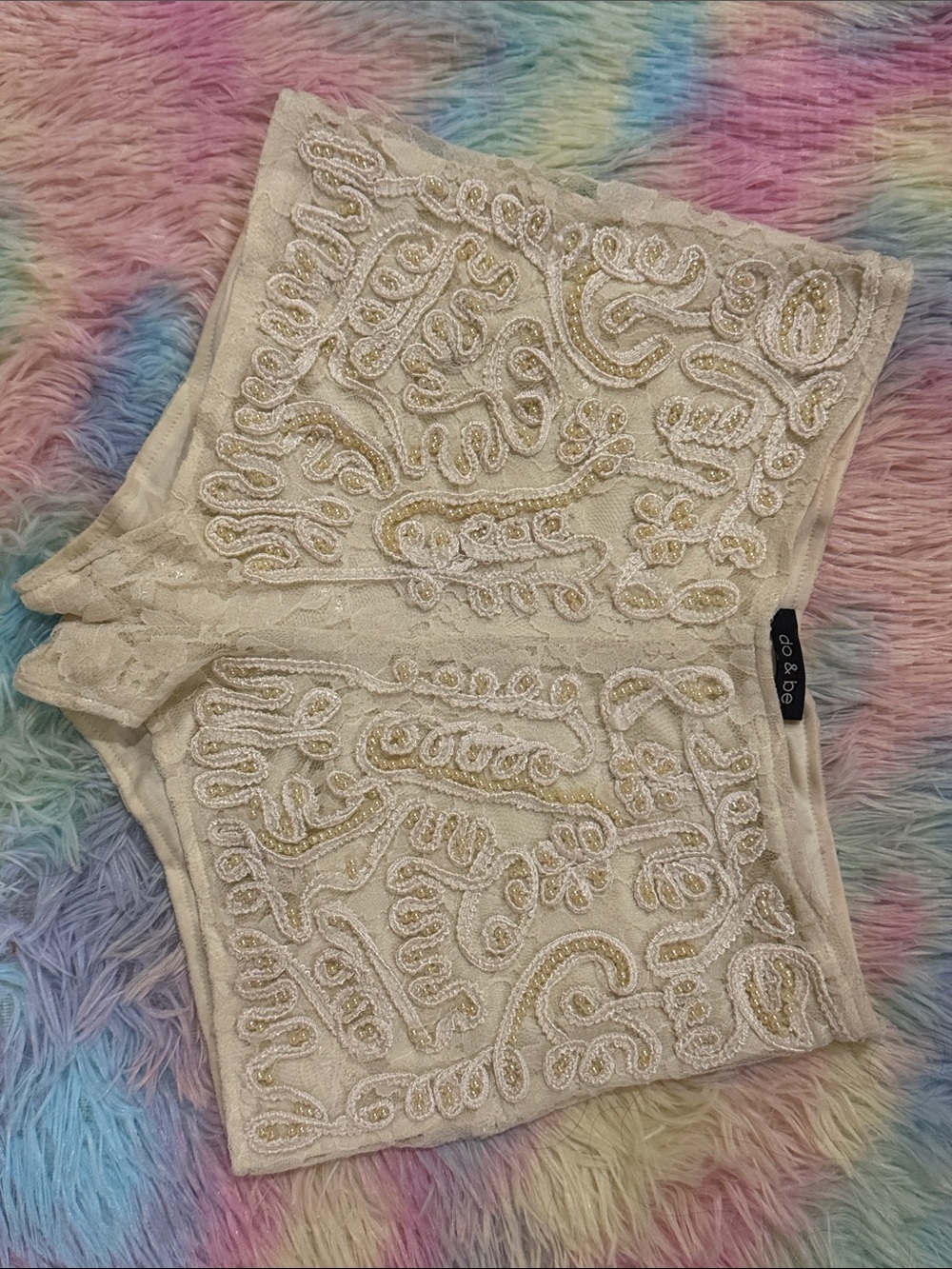 DO+BE Ivory Beaded Lace Boyshorts